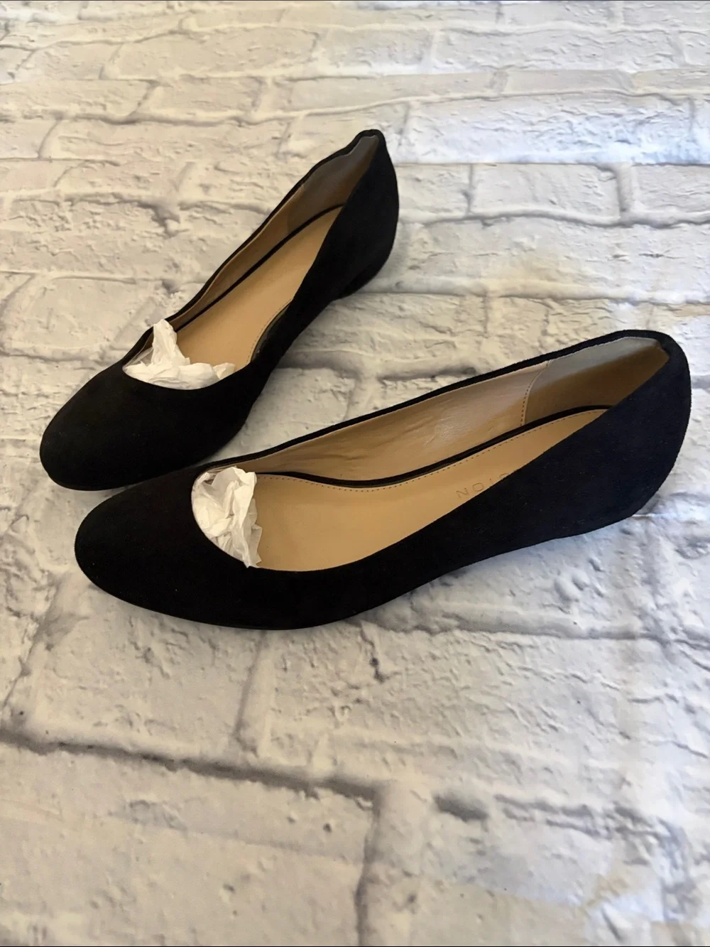 H by Halston Black Suede Women's Ballet Flats